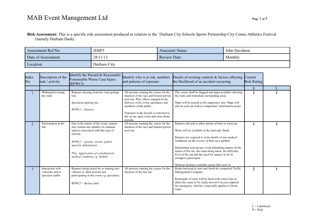 MAB Event Management Ltdpage 1 of 5