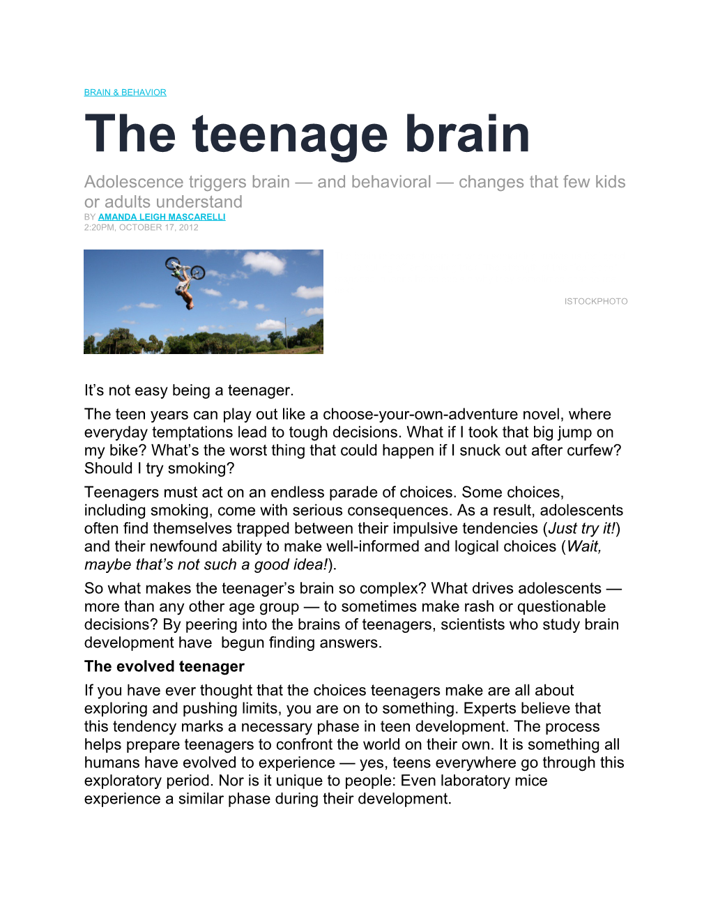 Adolescence Triggers Brain and Behavioral Changes That Few Kids Or Adults Understand