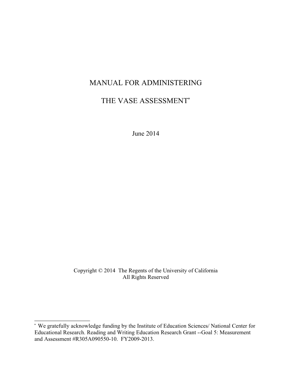 Manual for Administering