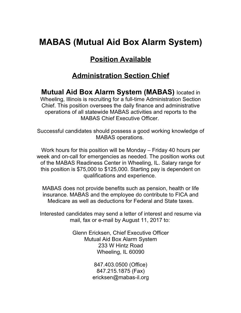 MABAS (Mutual Aid Box Alarm System)