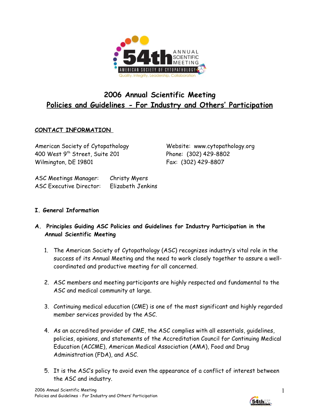 Asc Industry Policies and Guidelines