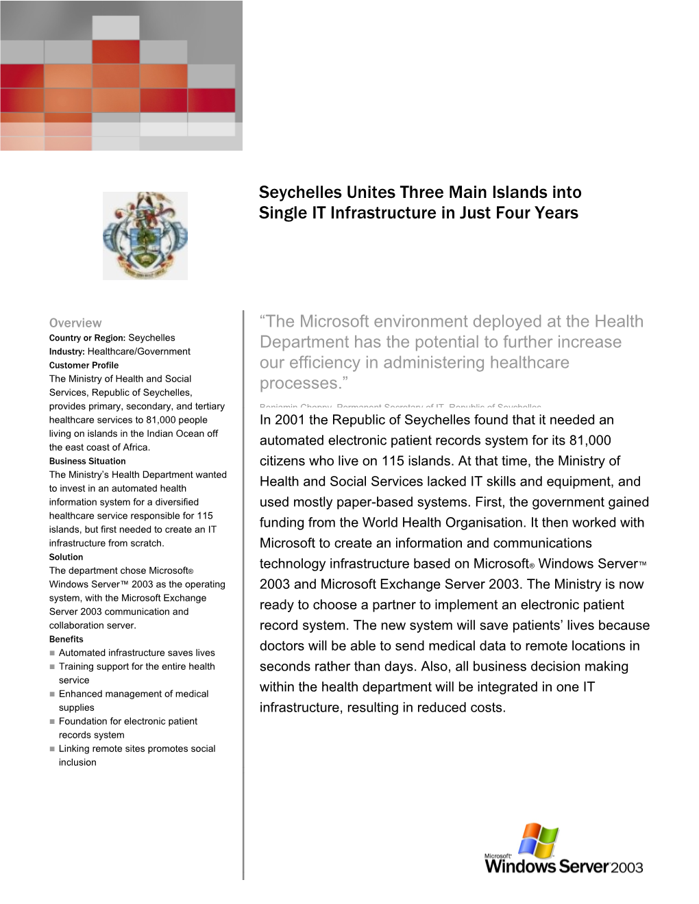 Seychelles Unites Three Main Islands Into Single IT Infrastructure in Just Four Years