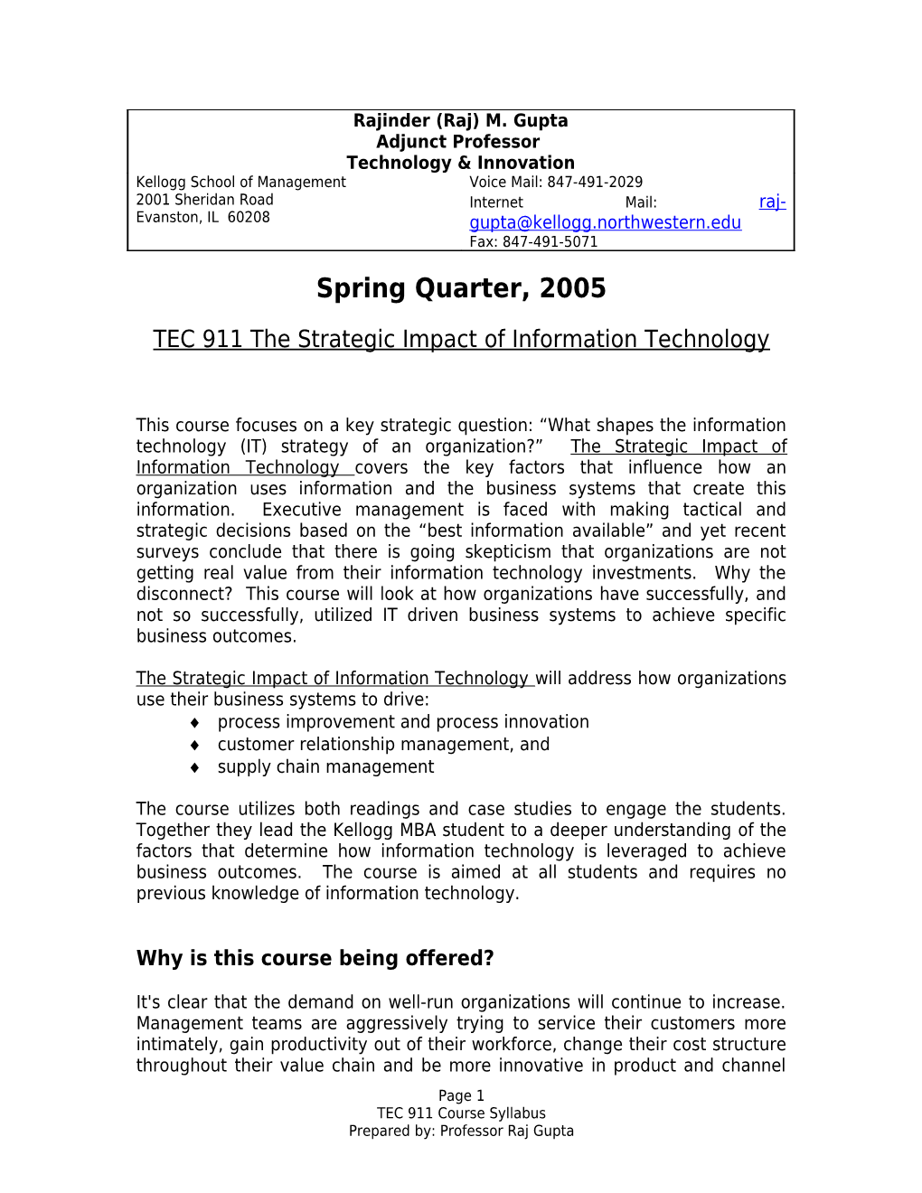 Spring Quarter, 2005