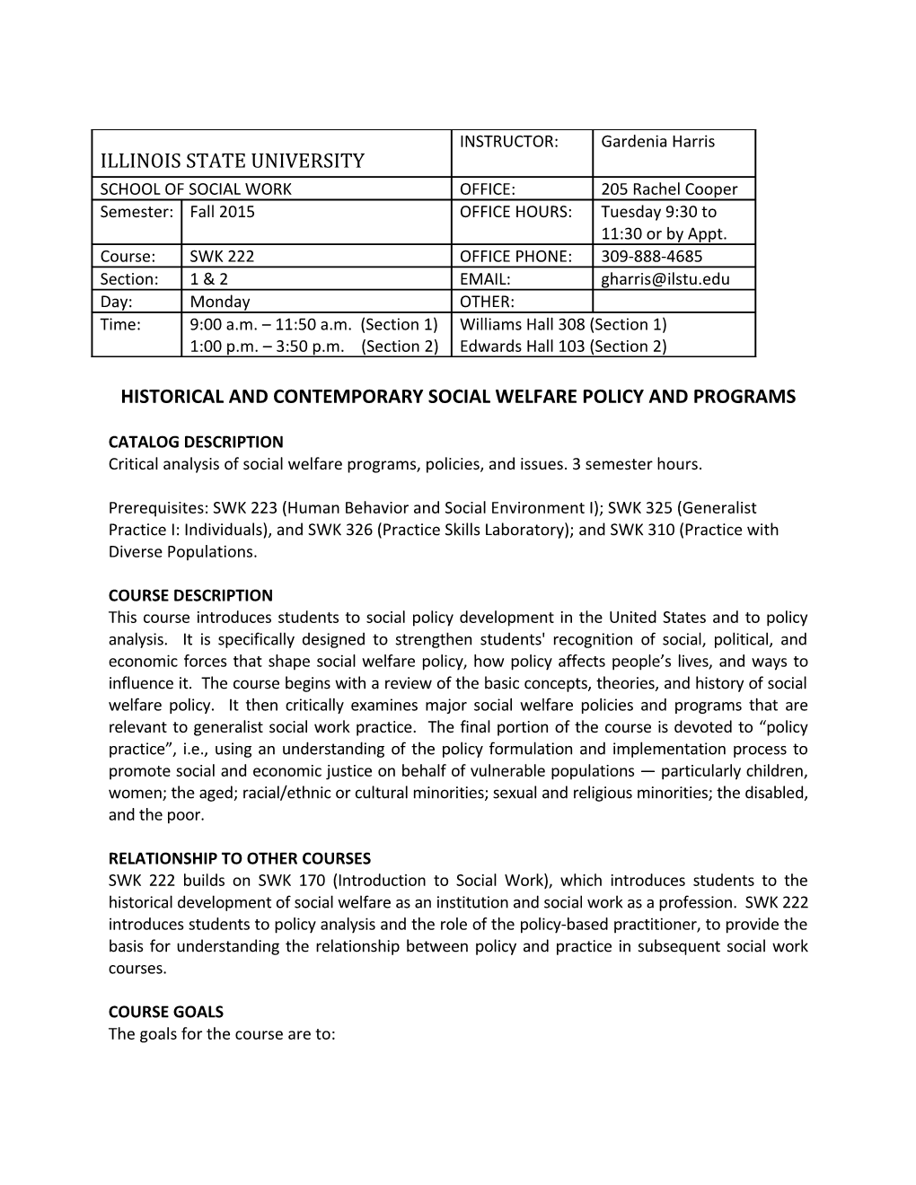 Historical and Contemporary Social Welfare Policy and Programs