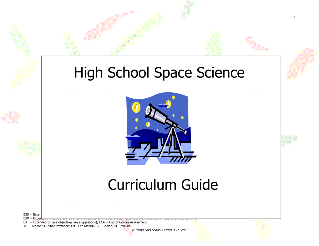 High School Space Science Extended Curriculum Guide