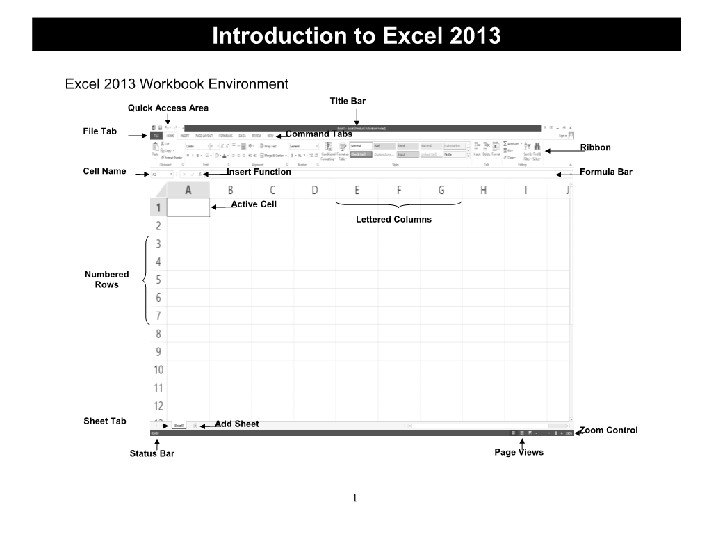 Excel 2013Workbook Environment