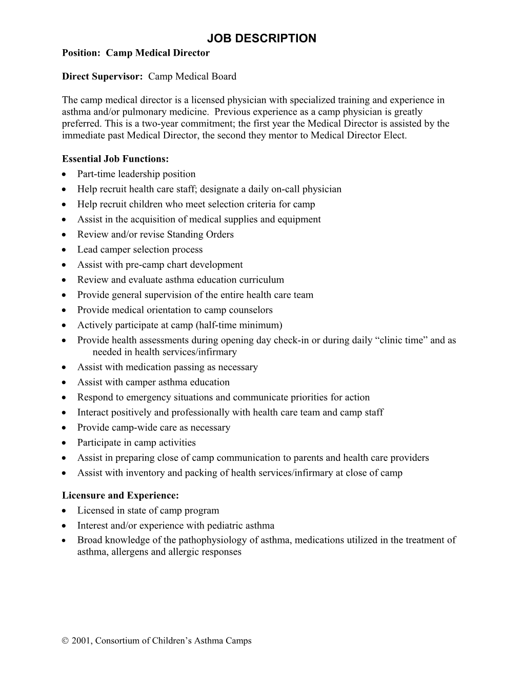 Job Description Registered Nurse