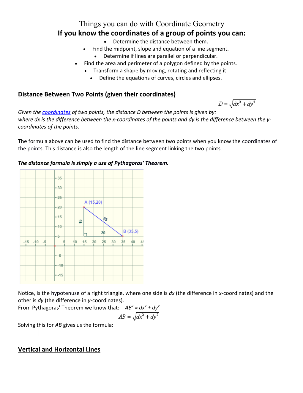 If You Know the Coordinates of a Group of Points You Can