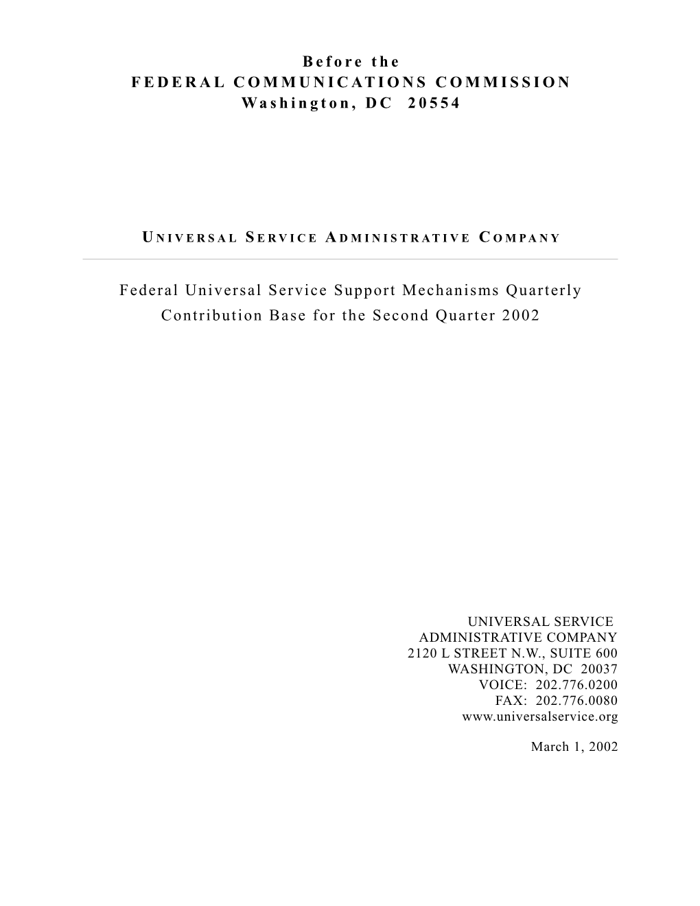 2Q2002 Contribution Base Filing