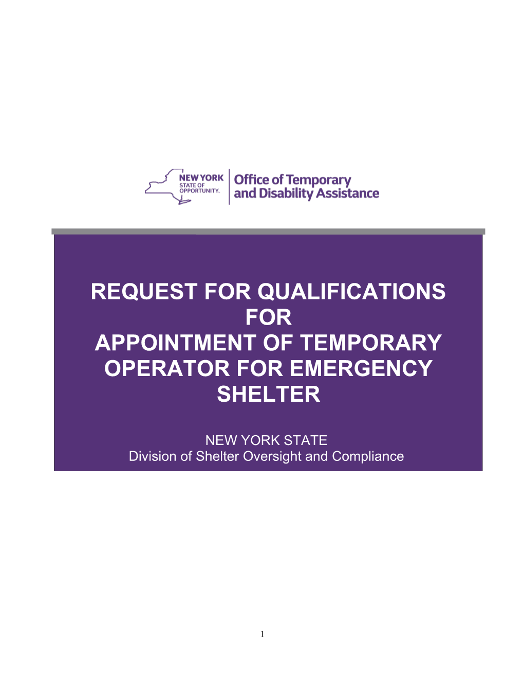 Division of Shelter Oversight and Compliance (OTDA)