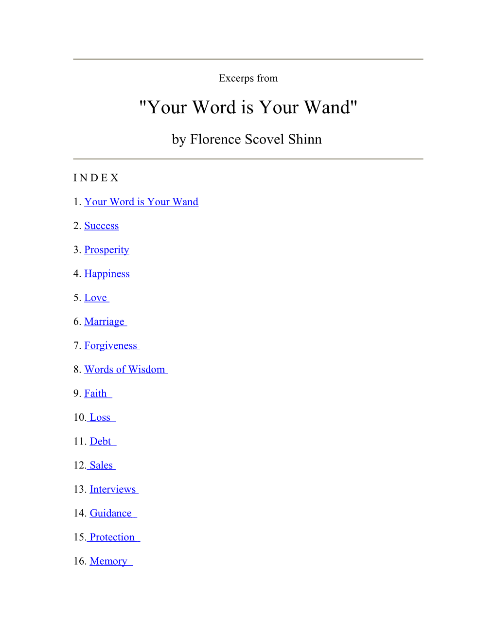 Your Word Is Your Wand by Florence Scovel Shinn