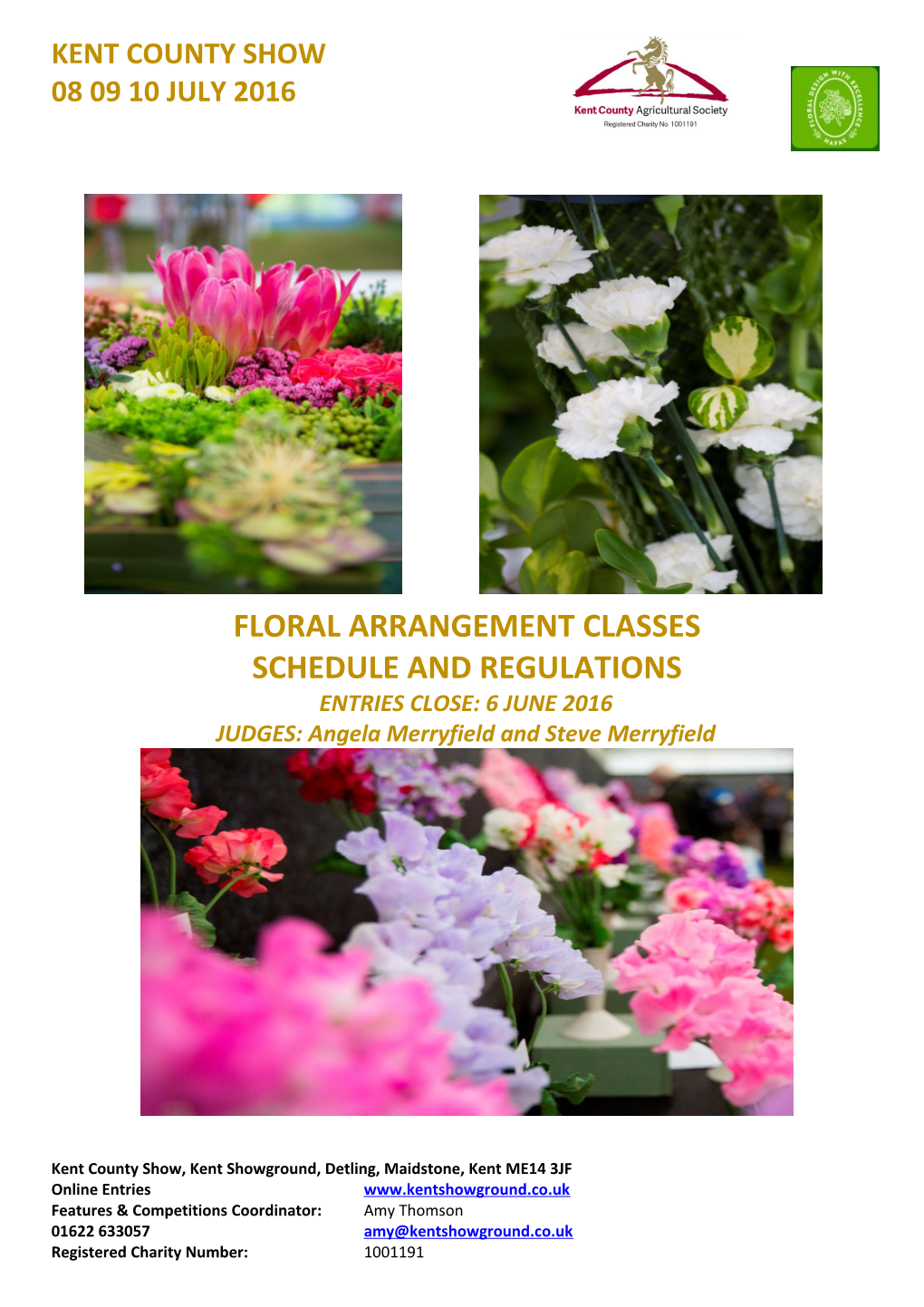 Floral Arrangement Schedule