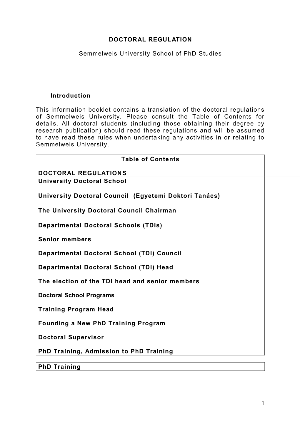 Regulations and Working Rules