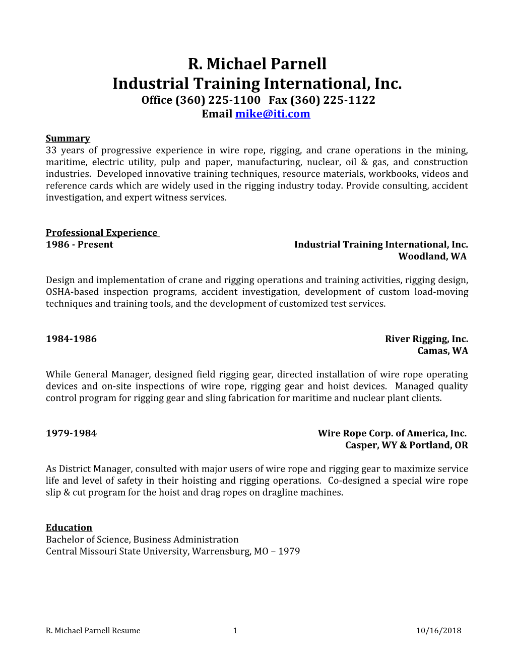 Industrial Training International, Inc