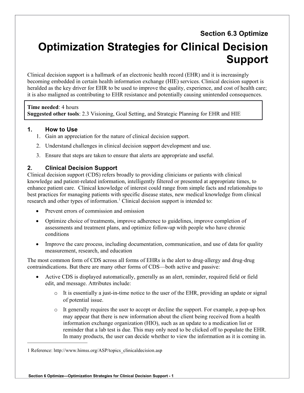 6 Optimization Strategies for Clinical Decision Support