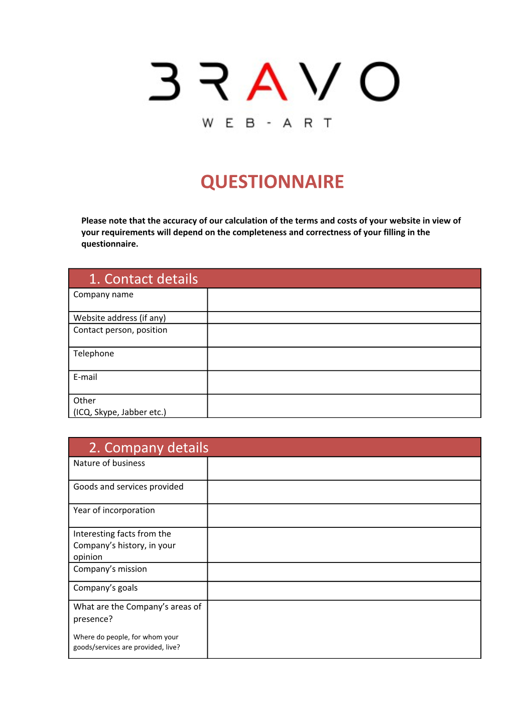 Please Note That the Accuracy of Our Calculation of the Terms and Costs of Your Website