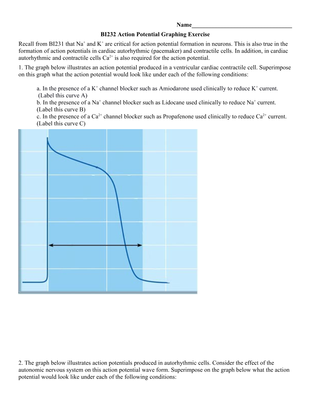 BI232 Action Potential Graphing Exercise