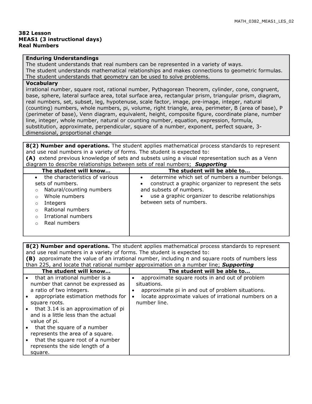 MEAS1 (3 Instructional Days)