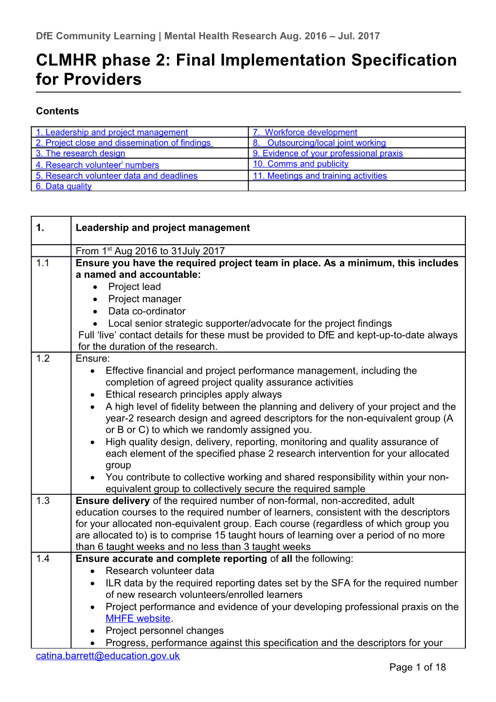 CLMHR Draft Provider Spec. July 2016-August 2017