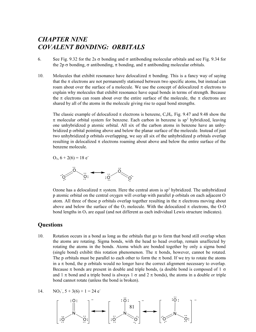 Chapter 9 Covalent Bonding: Orbitals 1