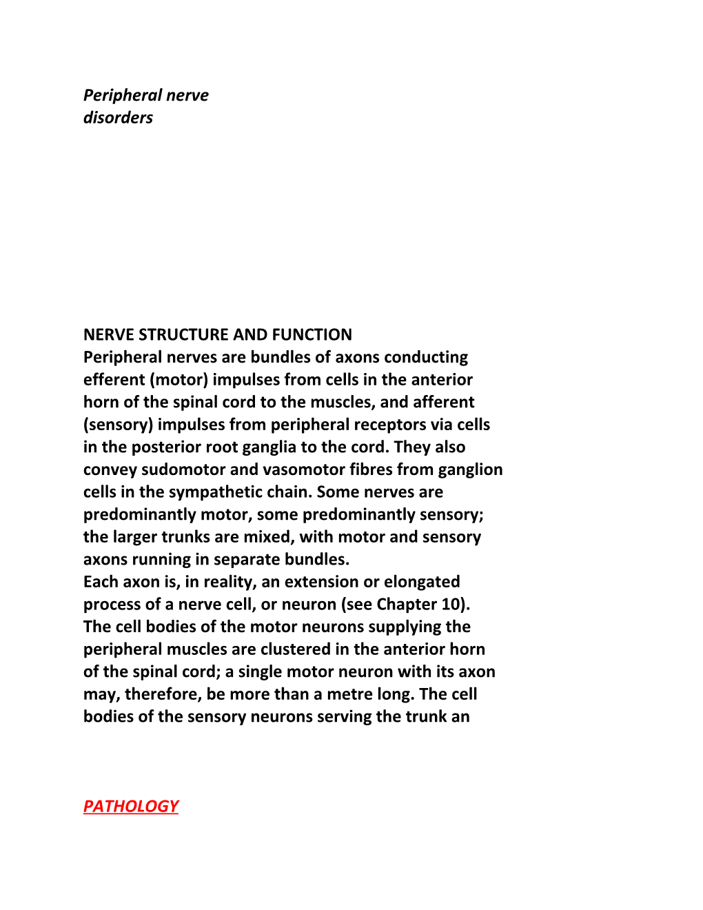 Nerve Structure and Function