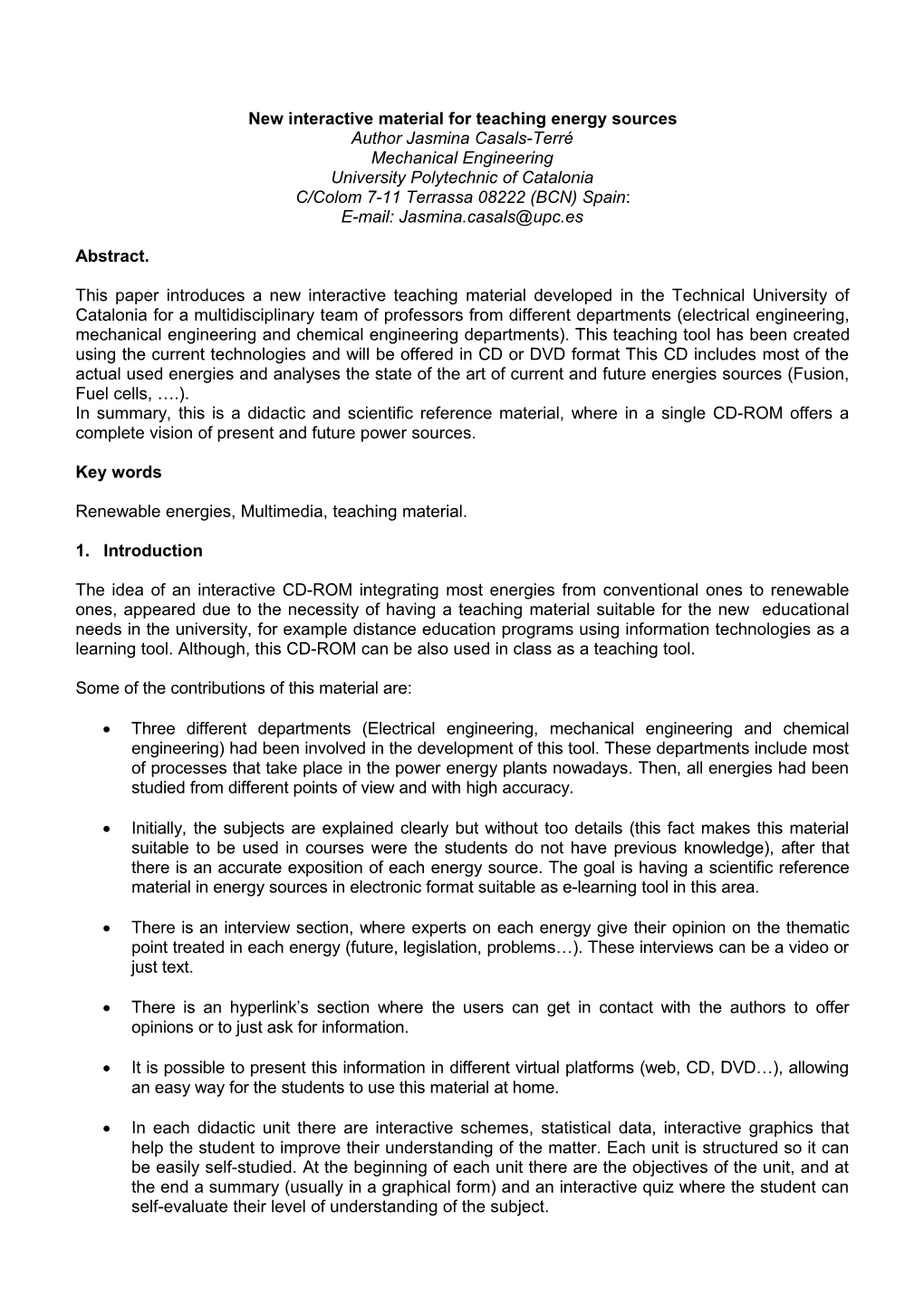 Preparacion of Ful Paper for the International Conference on Renewable Energies and Power