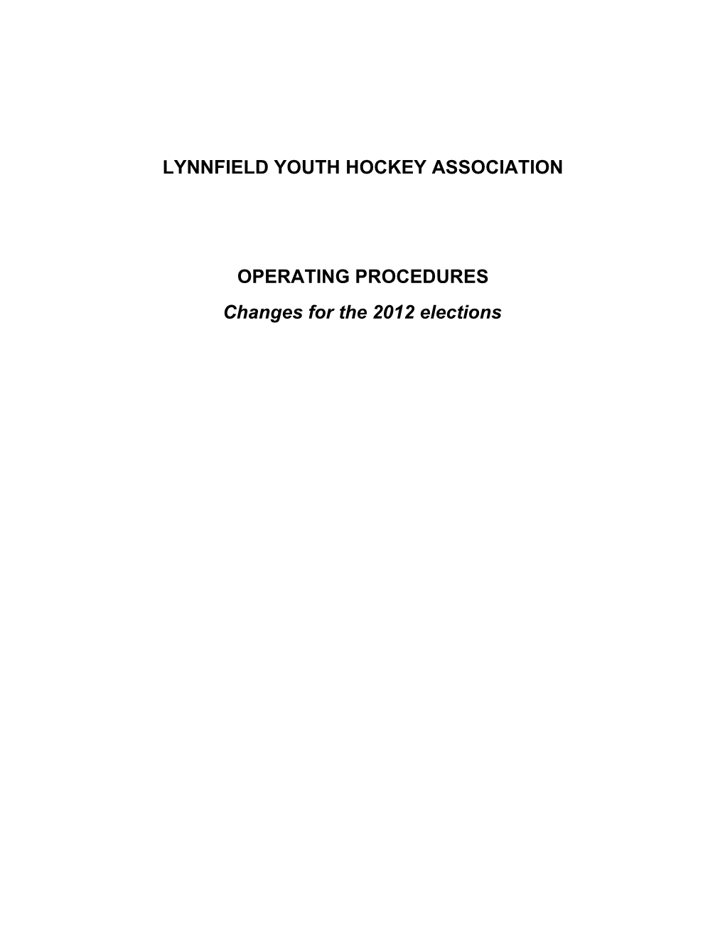 Lynnfield Youth Hockey Association