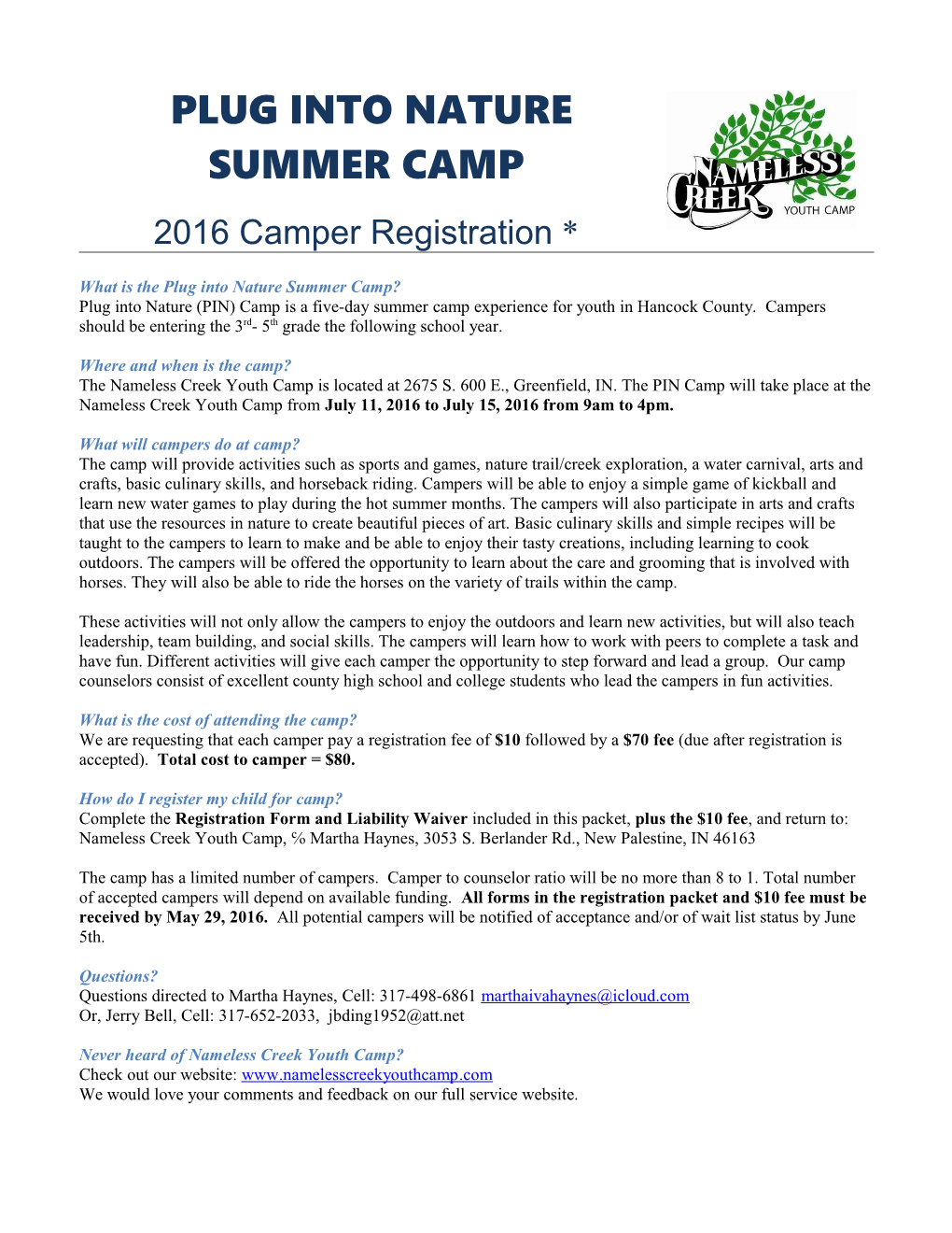 Plug Into Nature Summer Camp