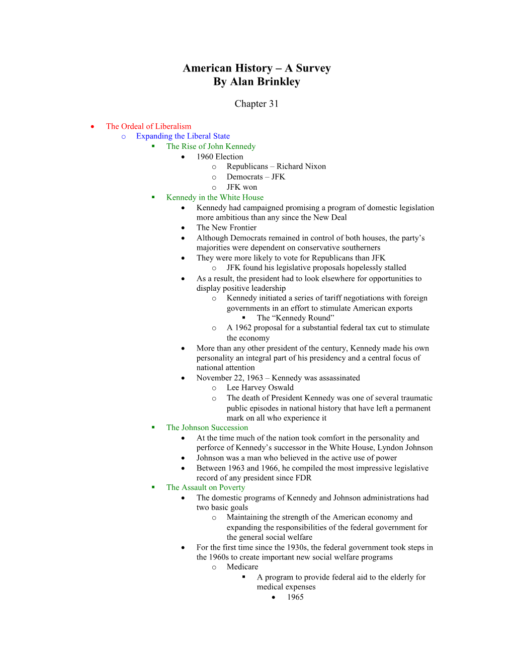 American History a Survey