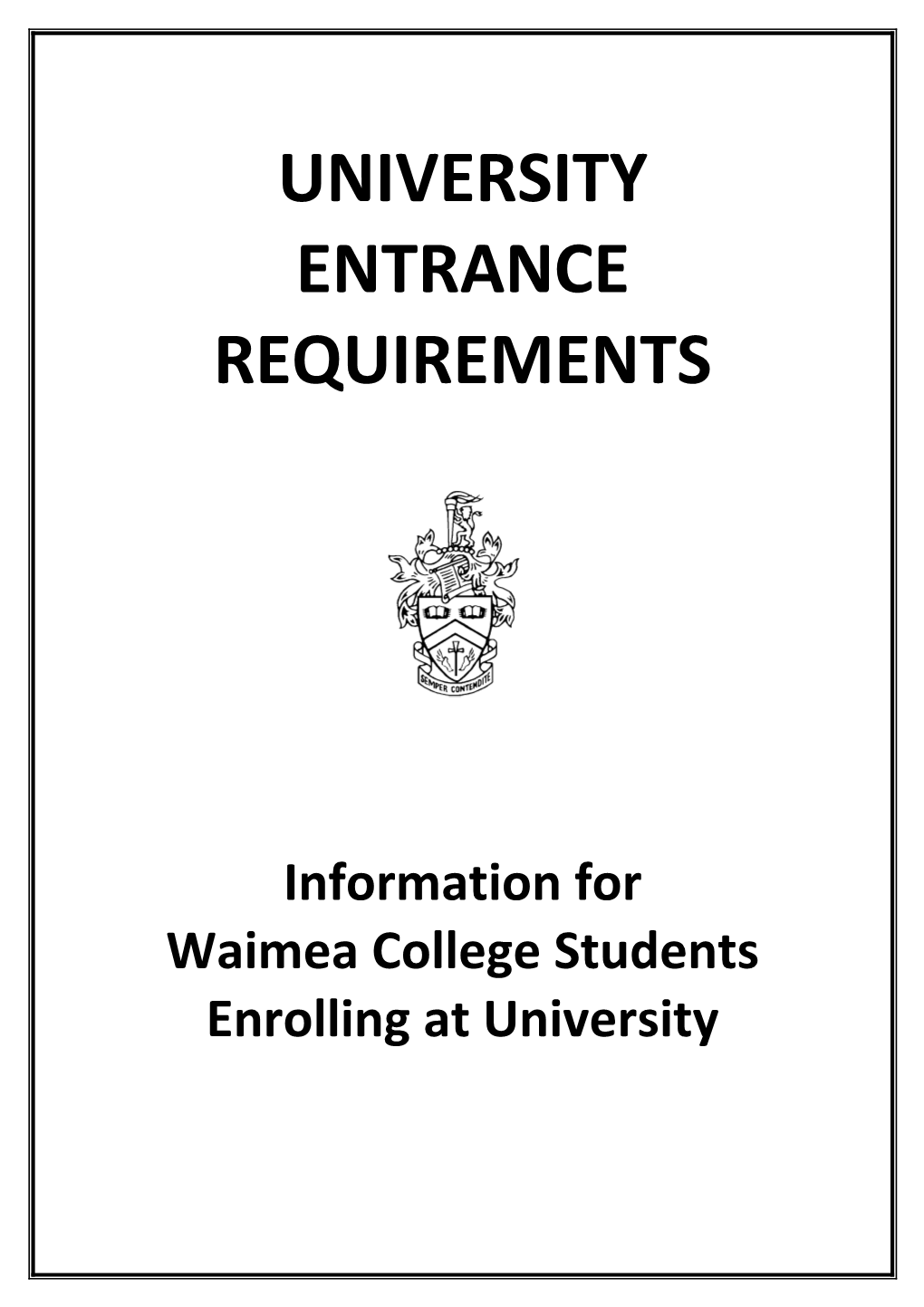 Waimea College Students Enrolling at University