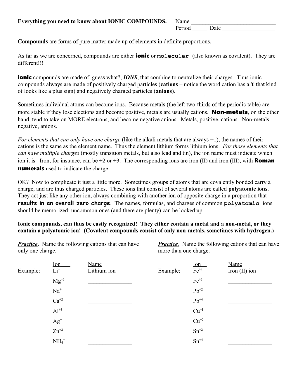 Everything You Need to Know About IONIC COMPOUNDS