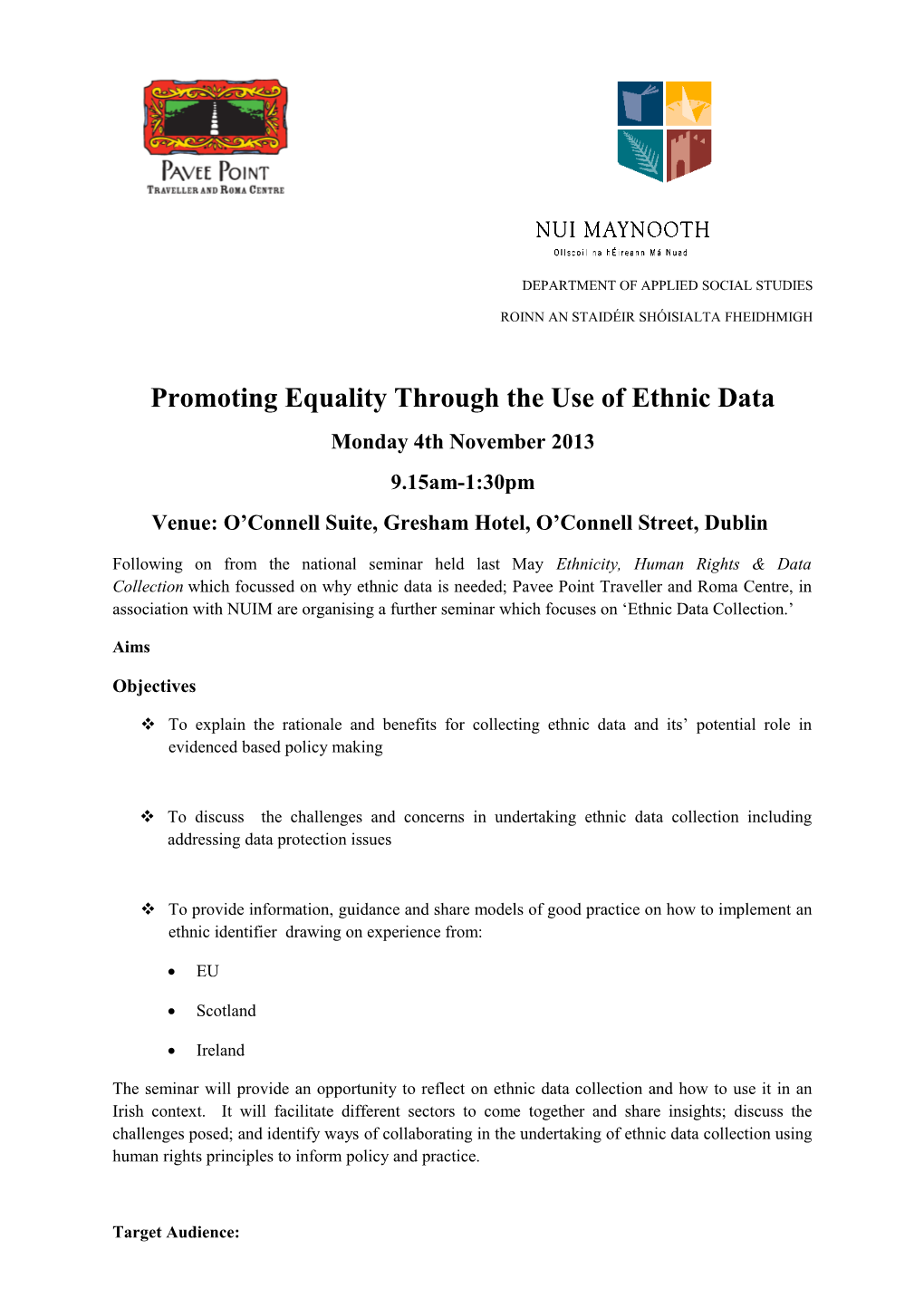 Promotingequality Through the Use of Ethnic Data