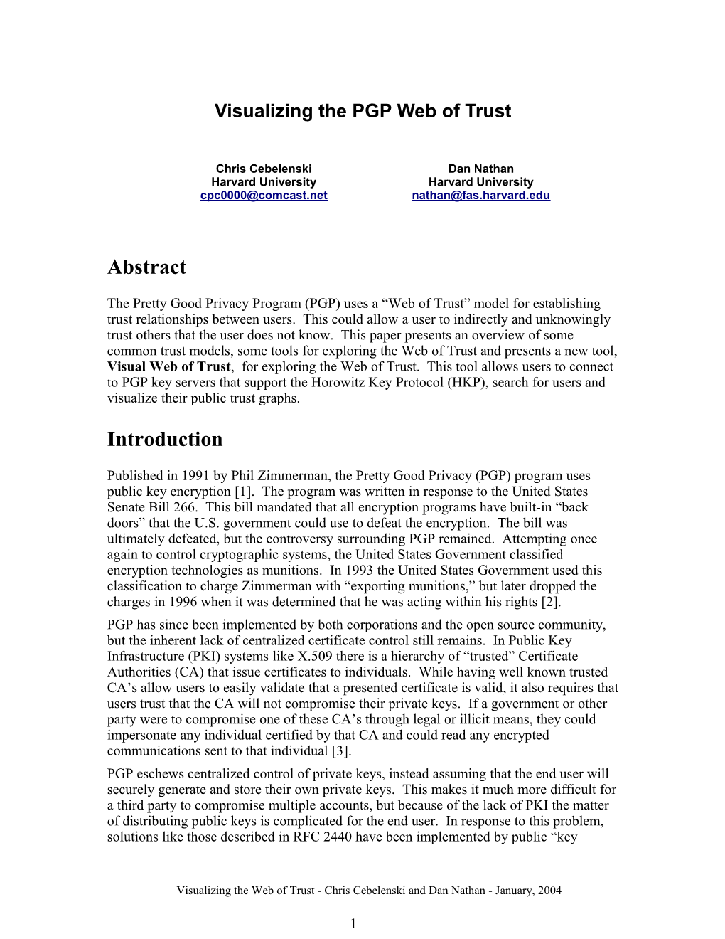 Visualizing the PGP Web of Trust