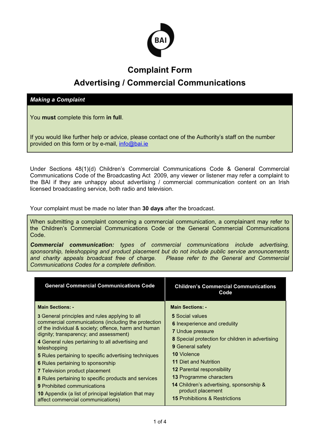 Advertising / Commercial Communications