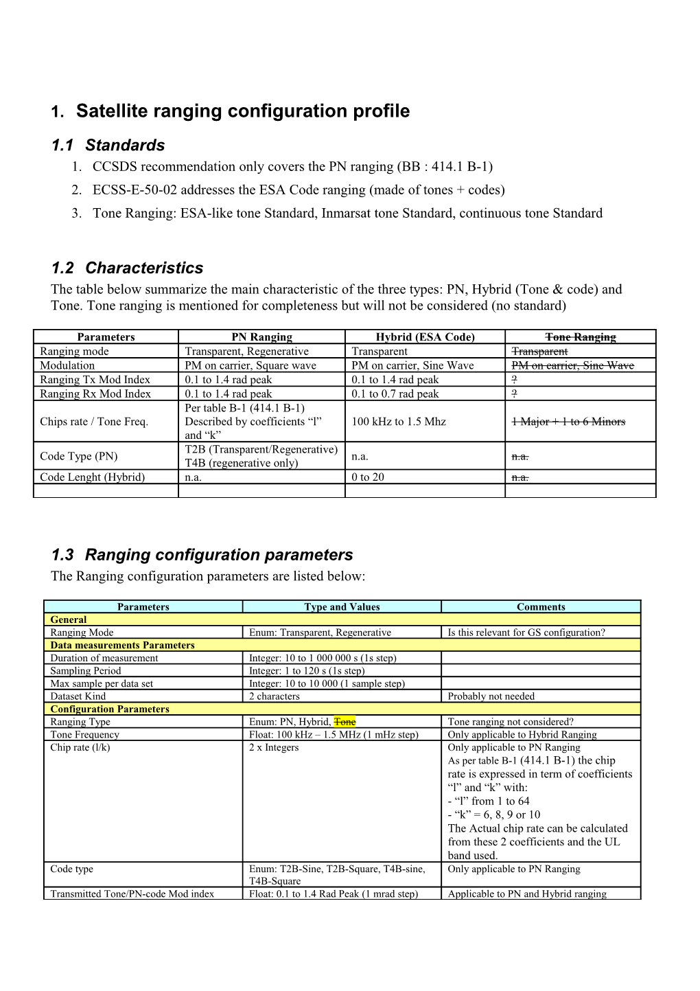 1.Satellite Ranging Configuration Profile