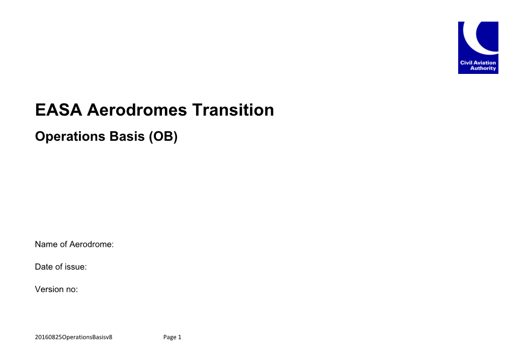 EASA Aerodromes Transition
