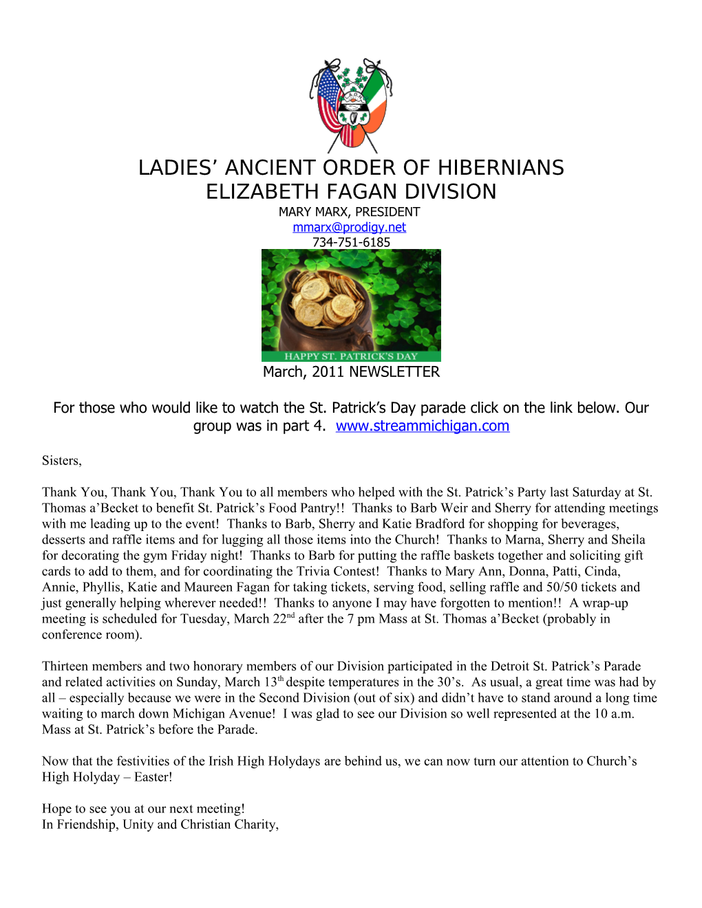 Ladies Ancient Order of Hibernians