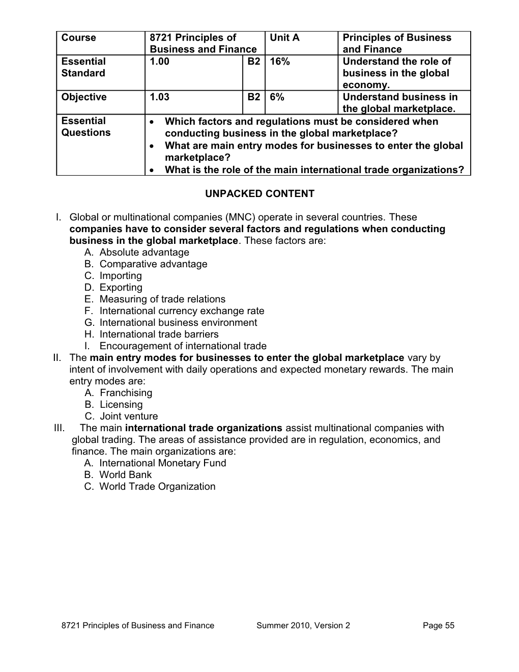 What Is the Role of the Main International Trade Organizations?