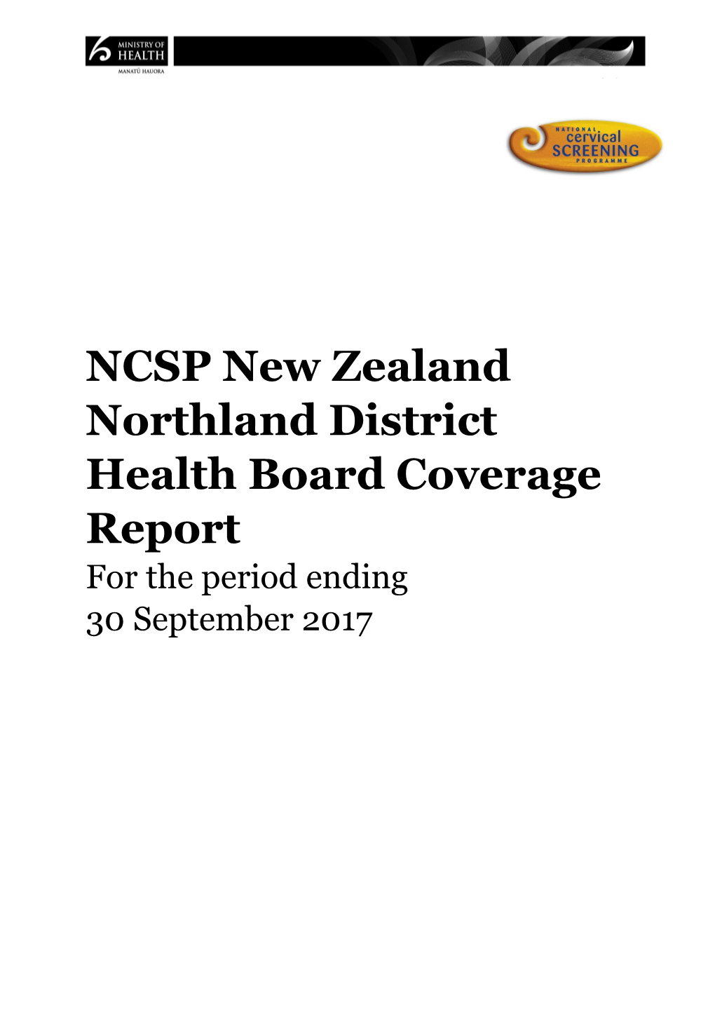 NCSP New Zealand Northland District Health Boardcoverage Report