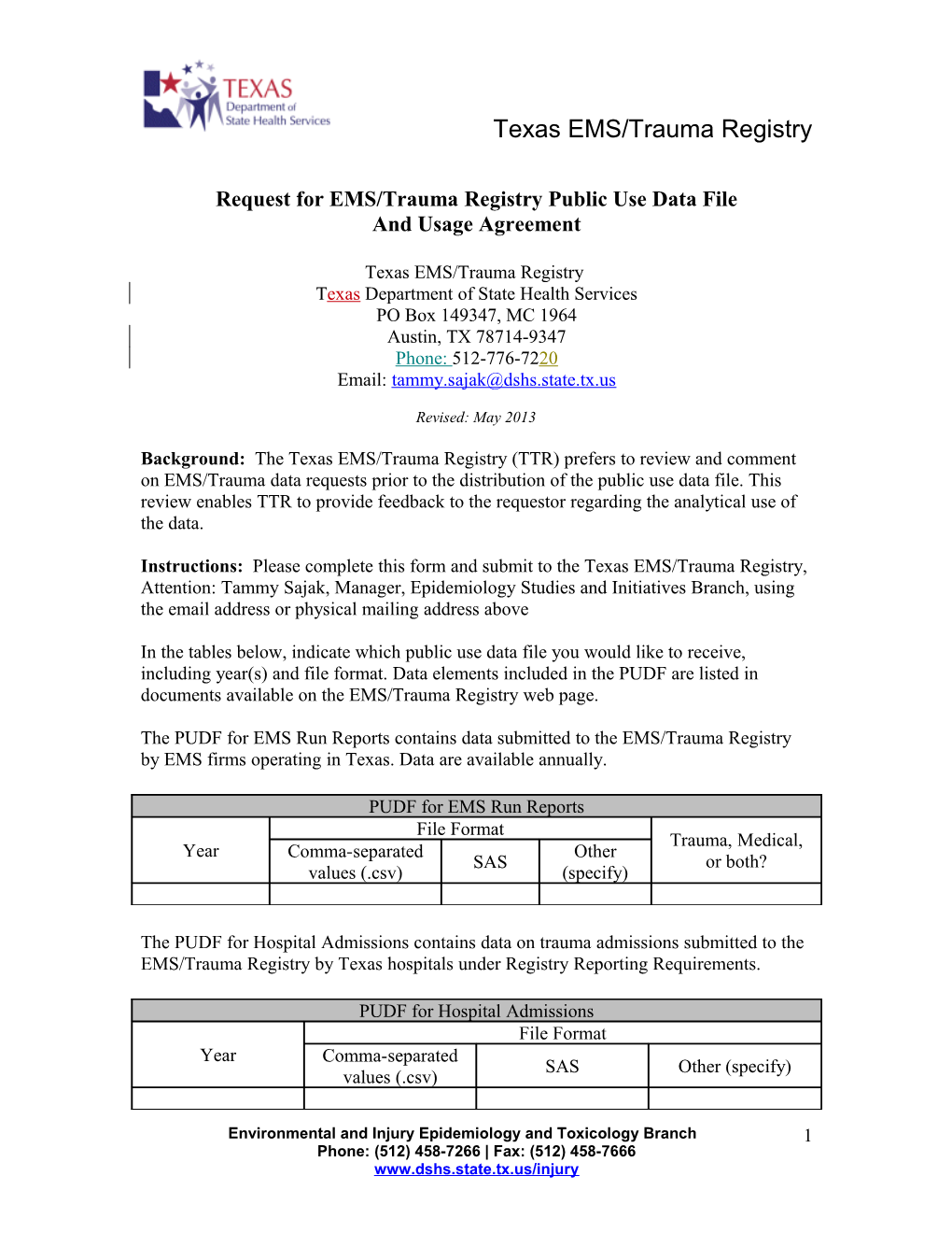 PUDF Usage Agreement