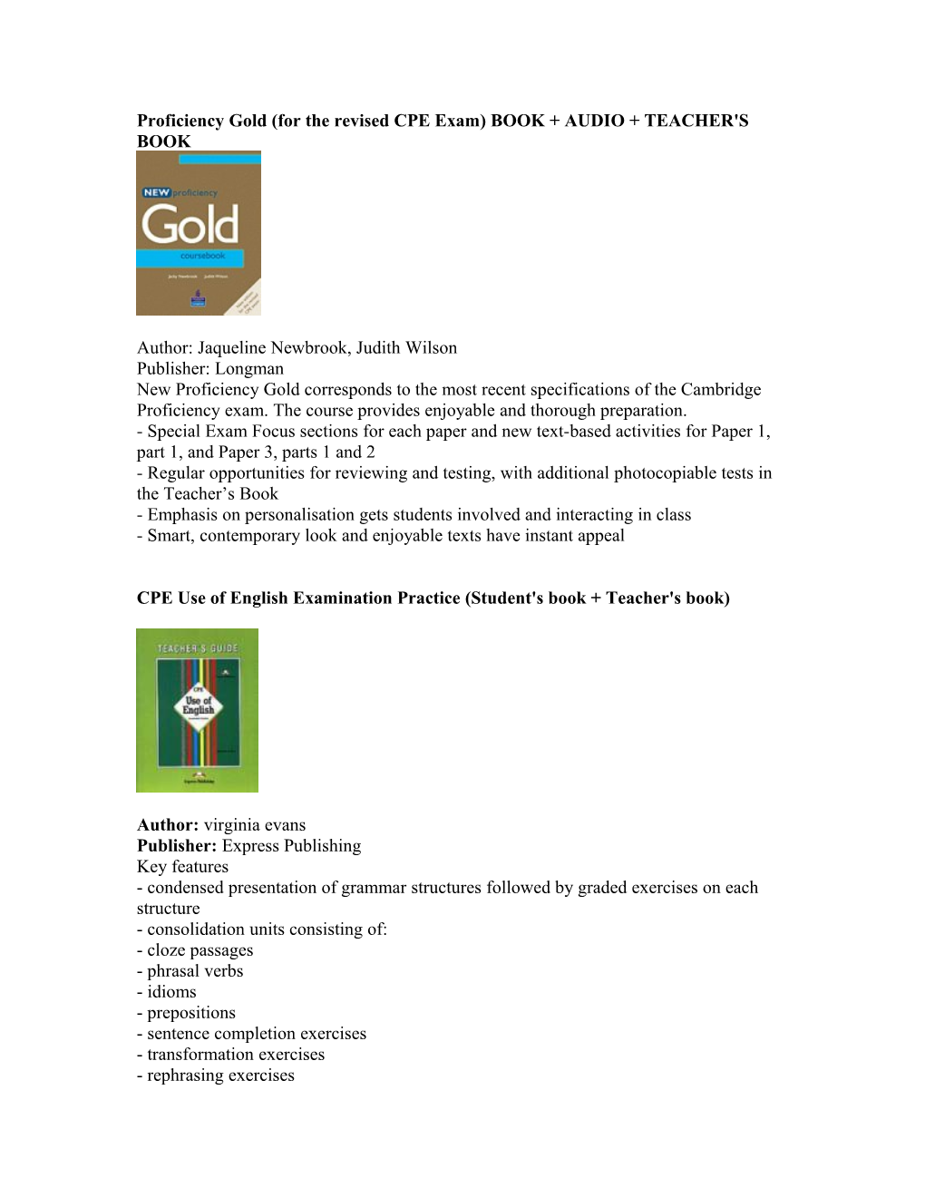 Proficiency Gold (For the Revised CPE Exam) BOOK + AUDIO + TEACHER's BOOK