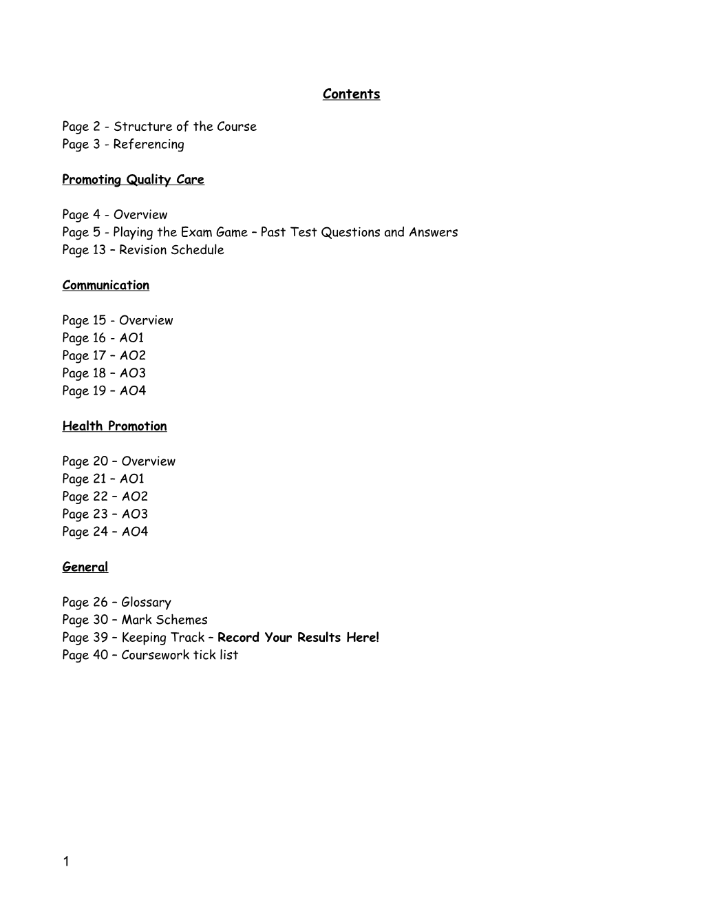 Page 2 - Structure of the Course