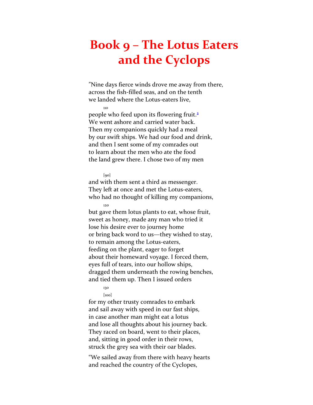 Book 9 the Lotus Eaters and the Cyclops