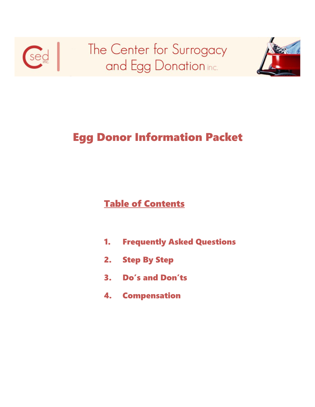 Egg Donor Information Packet