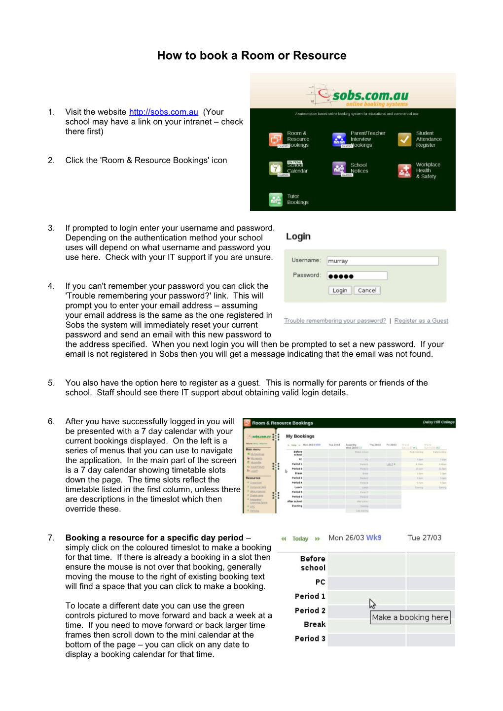 How to Book a Room Or Resource