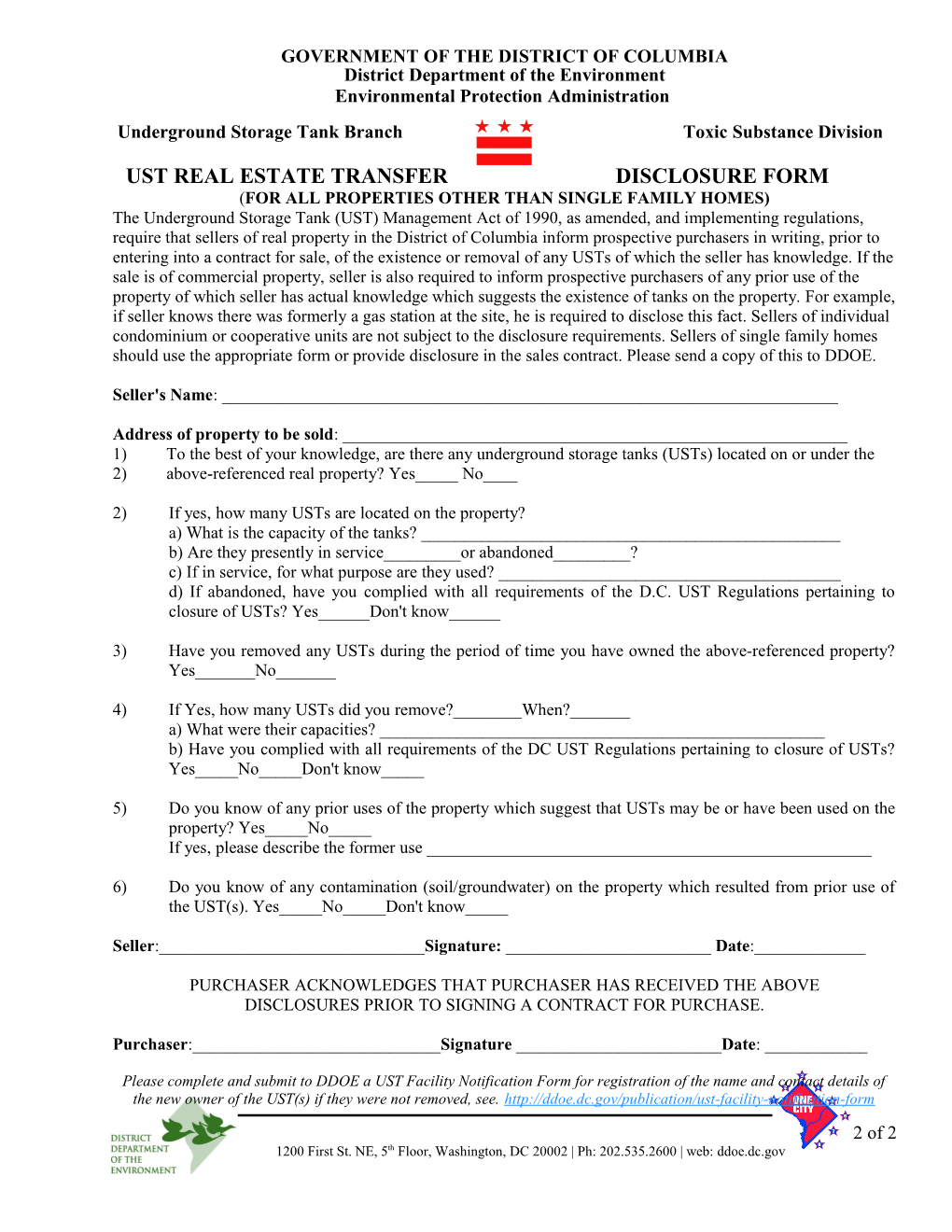 Ust Real Estate Transferdisclosure Form