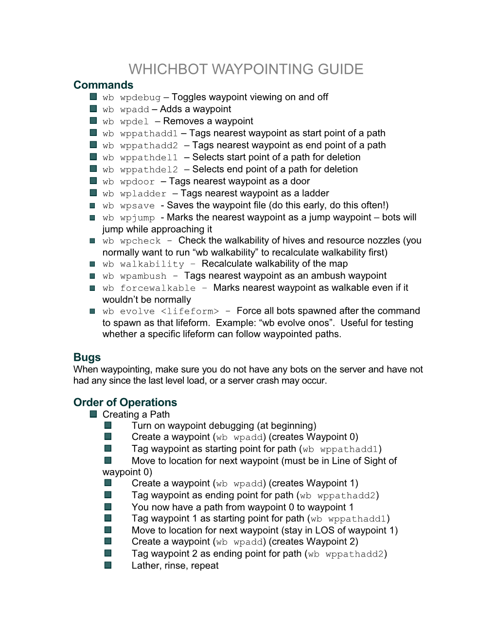 Whichbot Waypointing Guide