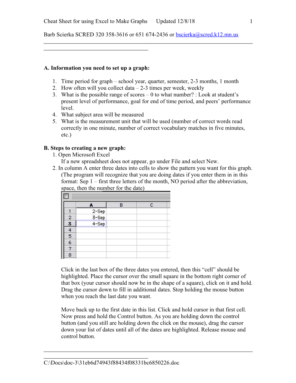 Information You Need to Set up a Graph