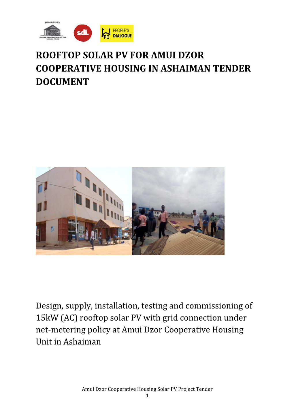 Rooftop Solar Pv for Amui Dzor Cooperative Housing in Ashaimantender Document