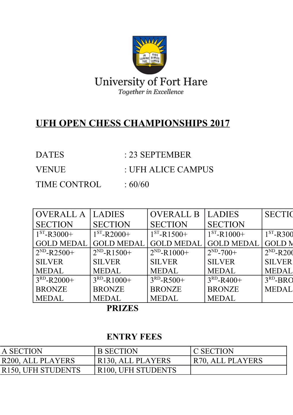Ufh Open Chess Championships 2017